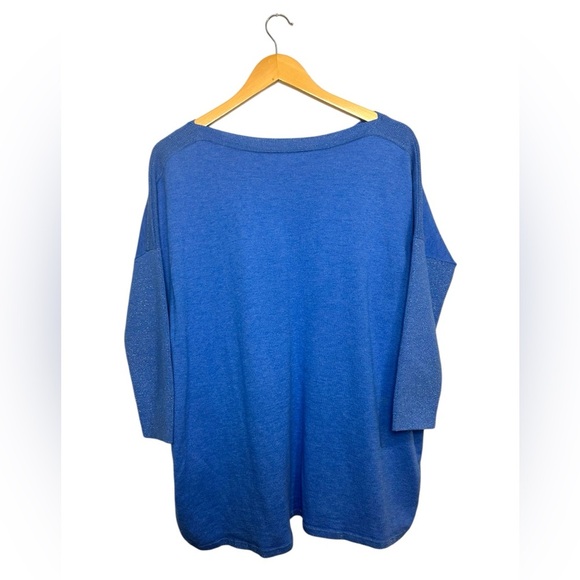 Lilly Pulitzer | Cobo Blue Pull Over Boatneck Oversized Sweater With Pockets | S - Picture 7 of 8